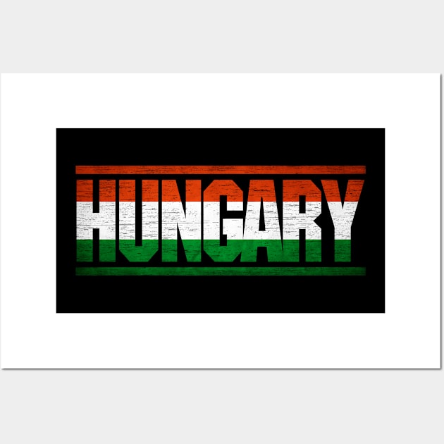 Hungary Retro Flag for Men Women Hungary National Pride Wall Art by Henry jonh